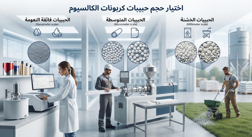 حجم الحبيبات المناسب من كربونات الكالسيوم